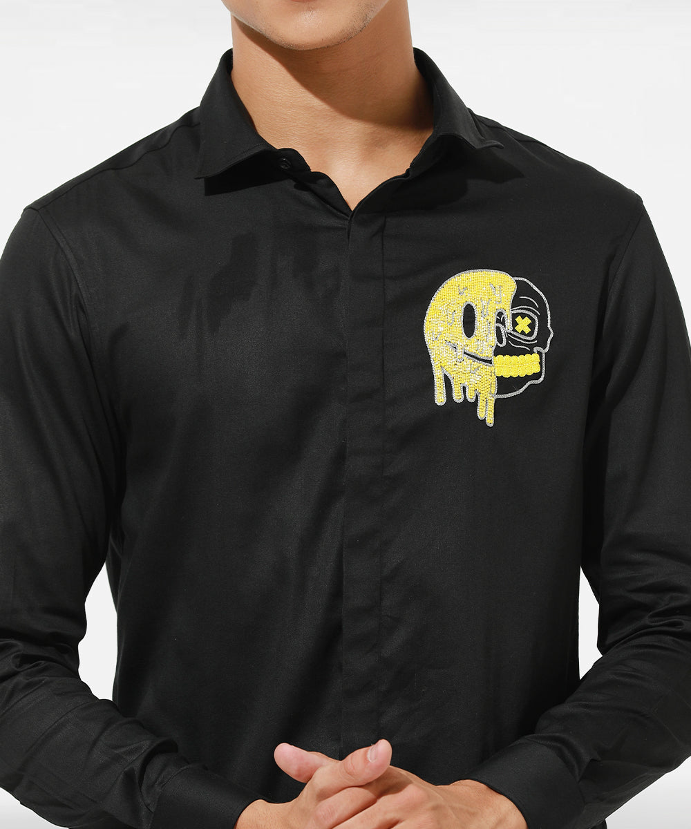 Gothic Smiley Black Shirt