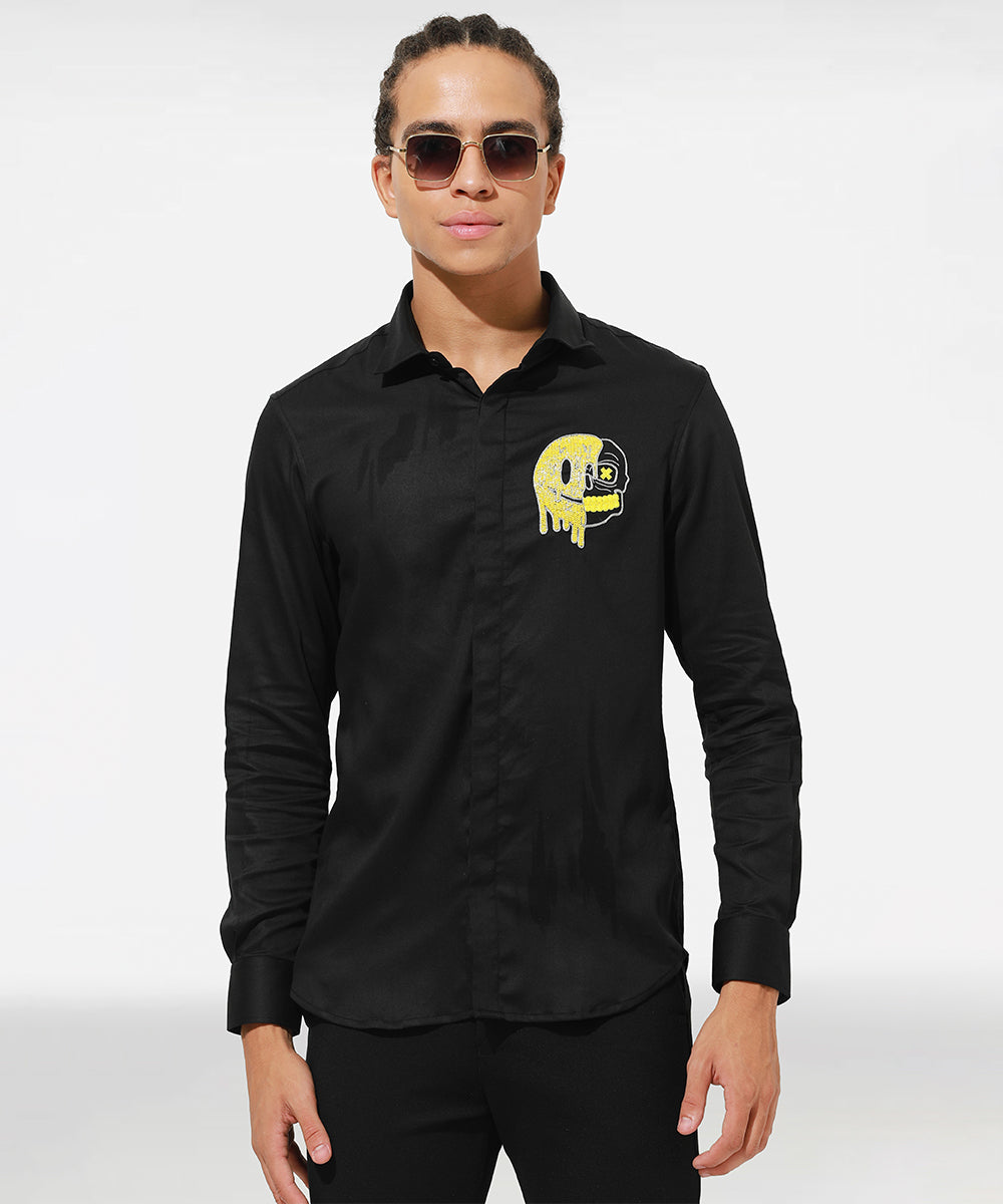 Gothic Smiley Black Shirt