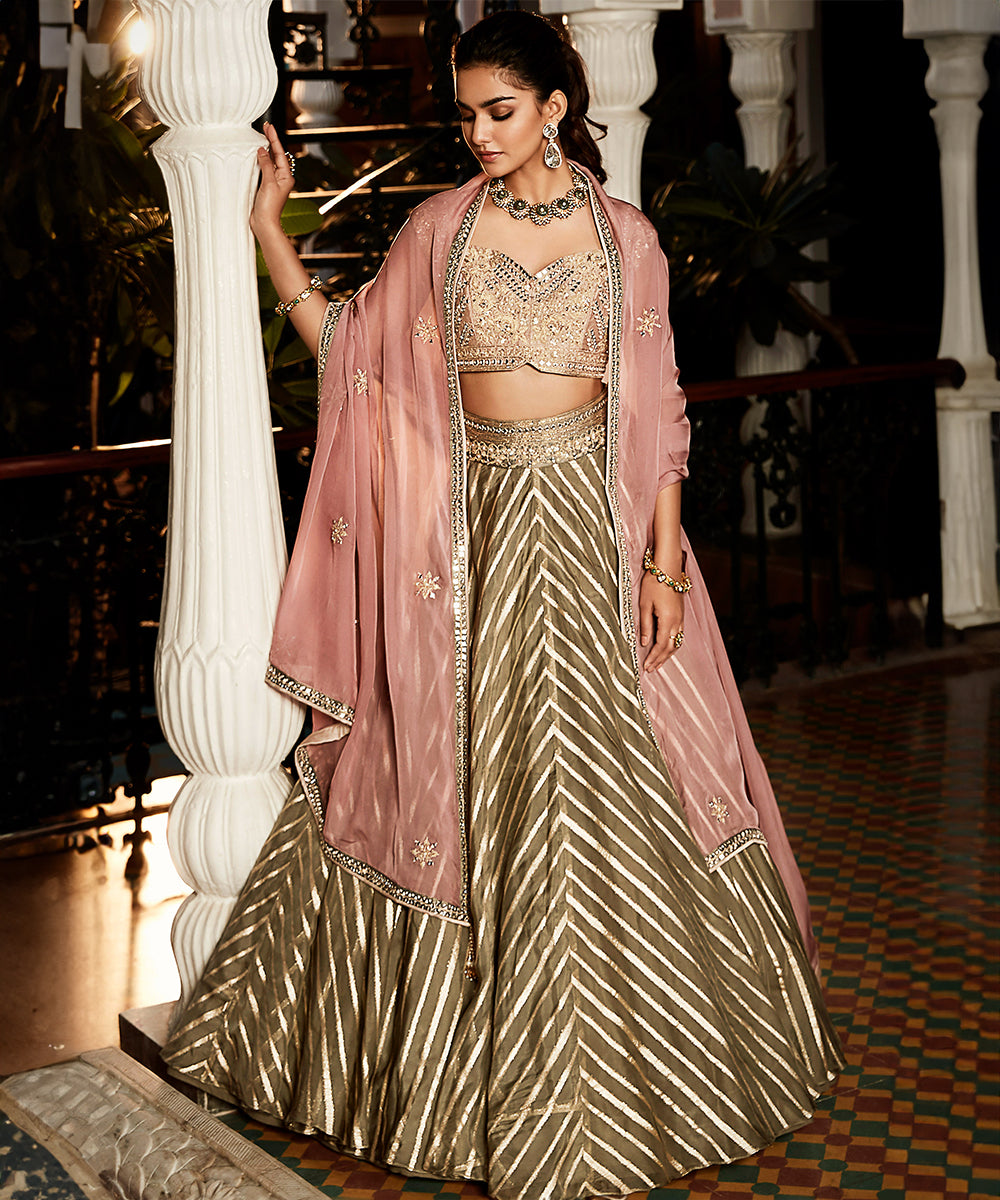 The Earthen Rose Lehenga Woven Set