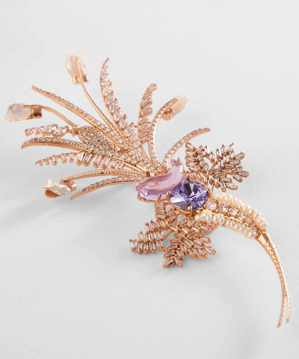 Le Sunset Palm Brooch in Tanzanite