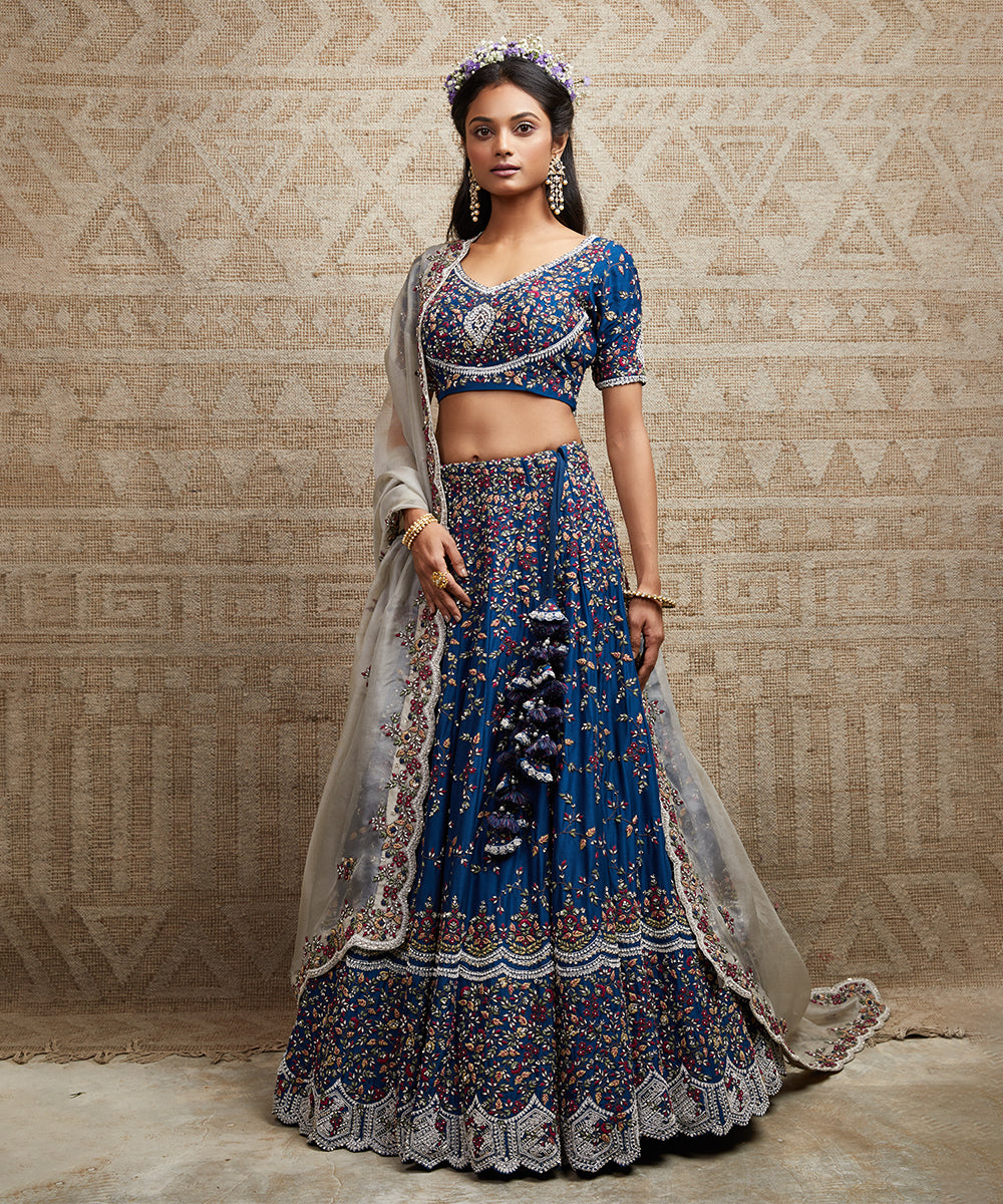 Blue rose lehenga