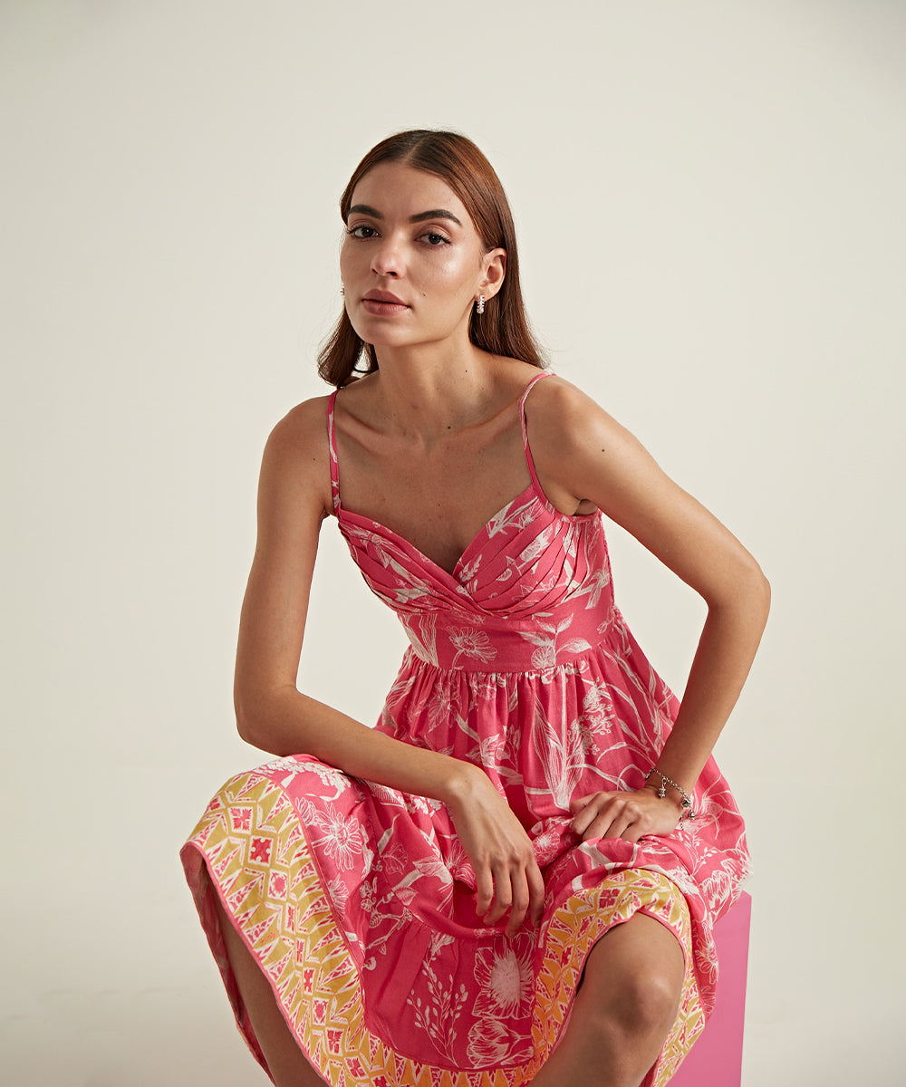 Tunic Dress Rose Jardin Print