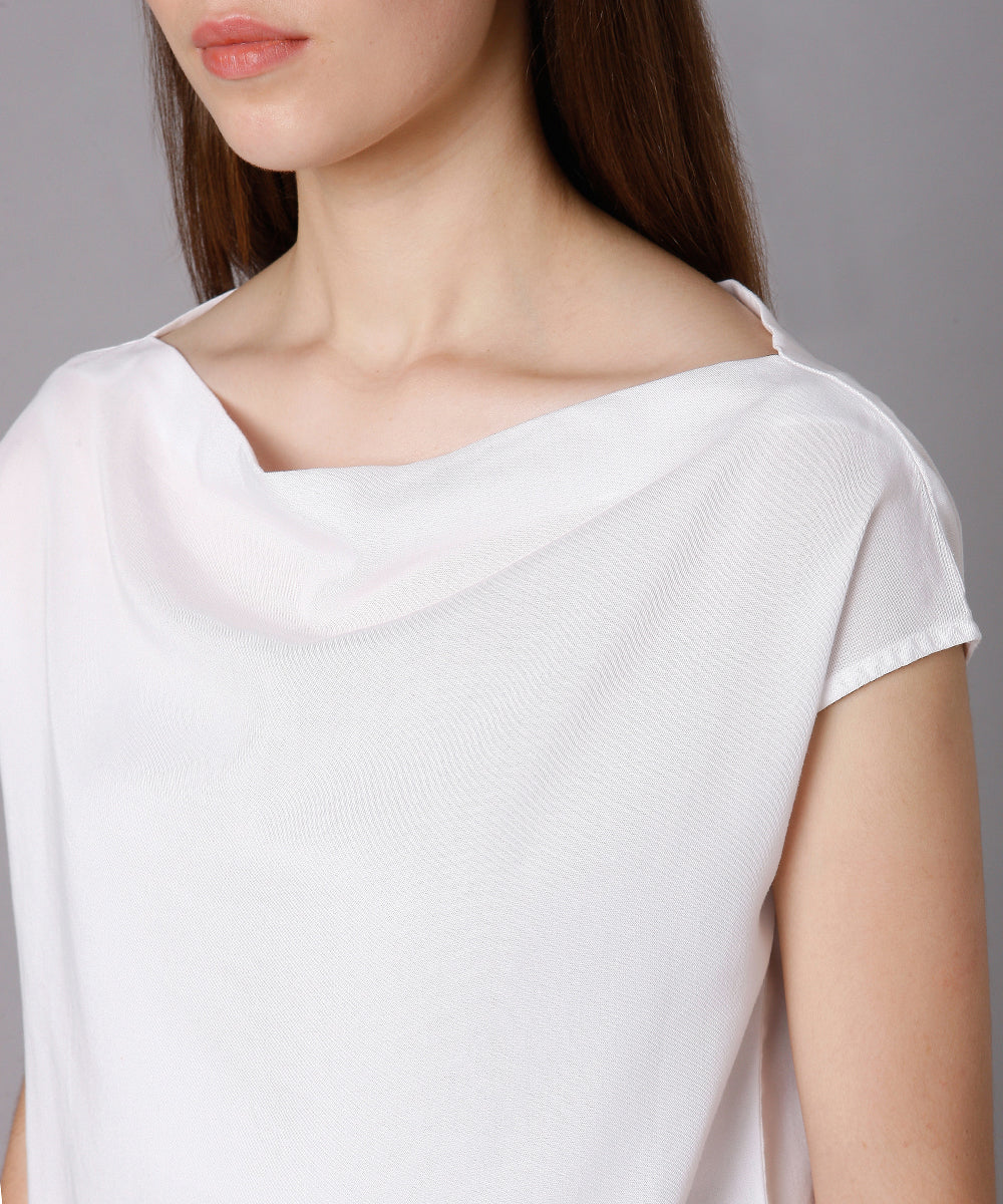 Lyocell Crop Top-White