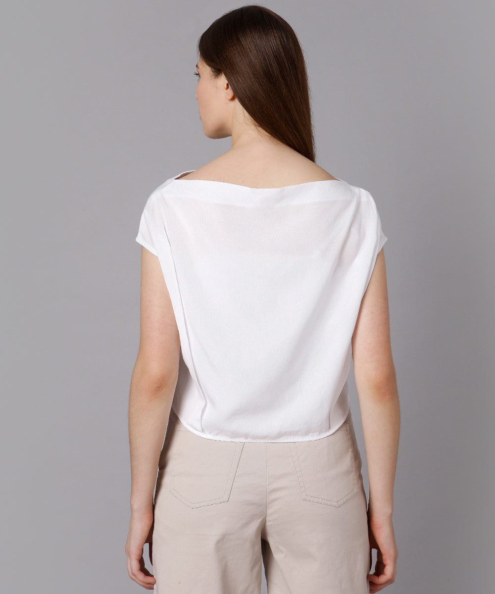 Lyocell Crop Top-White