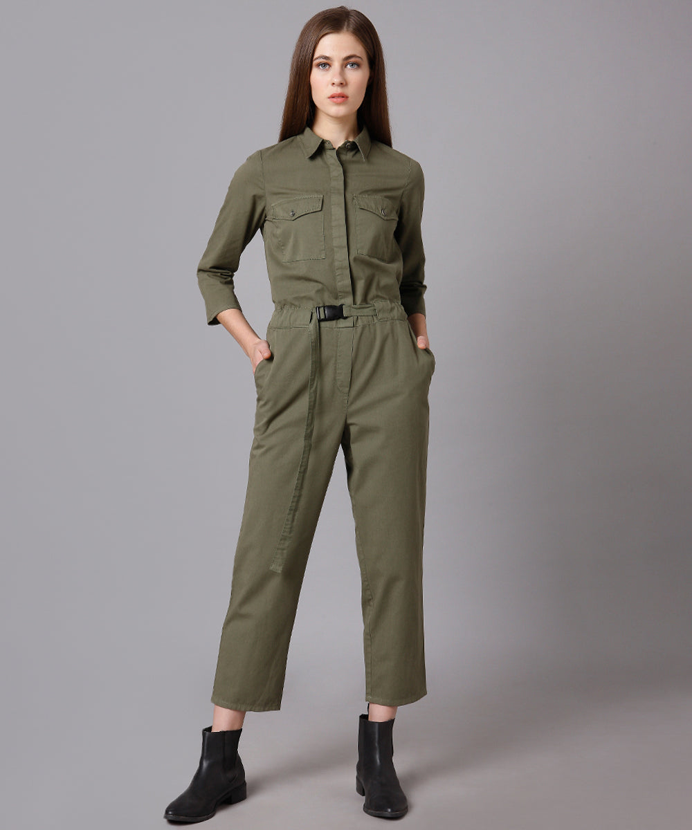 Olive Straight Leg Jumpsuit