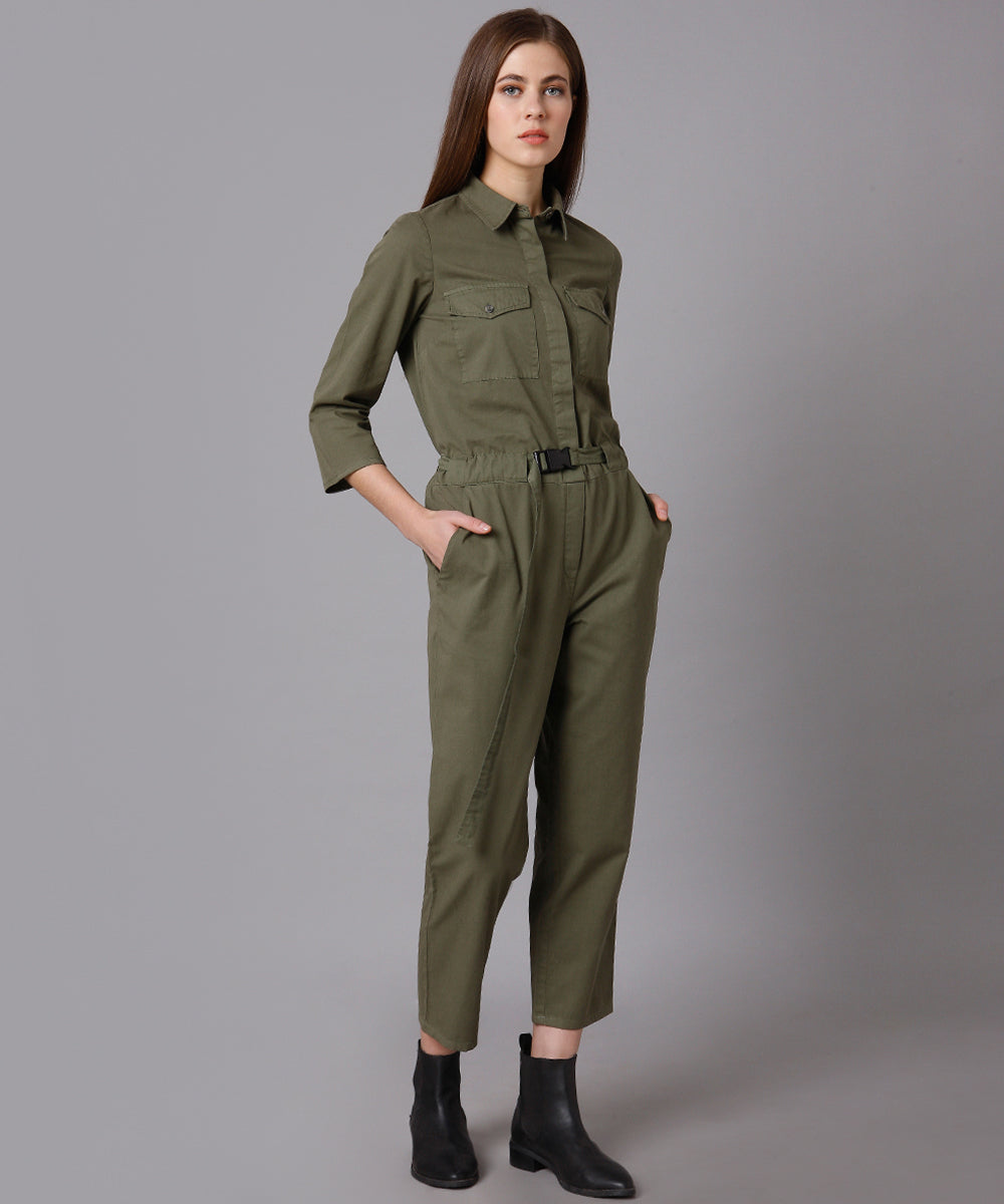 Olive Straight Leg Jumpsuit