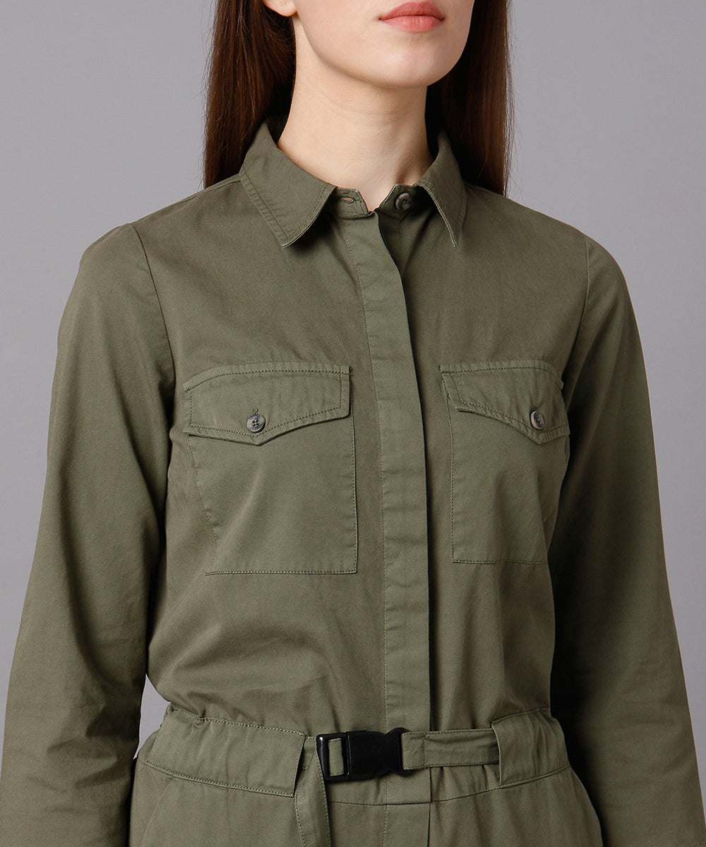 Olive Straight Leg Jumpsuit