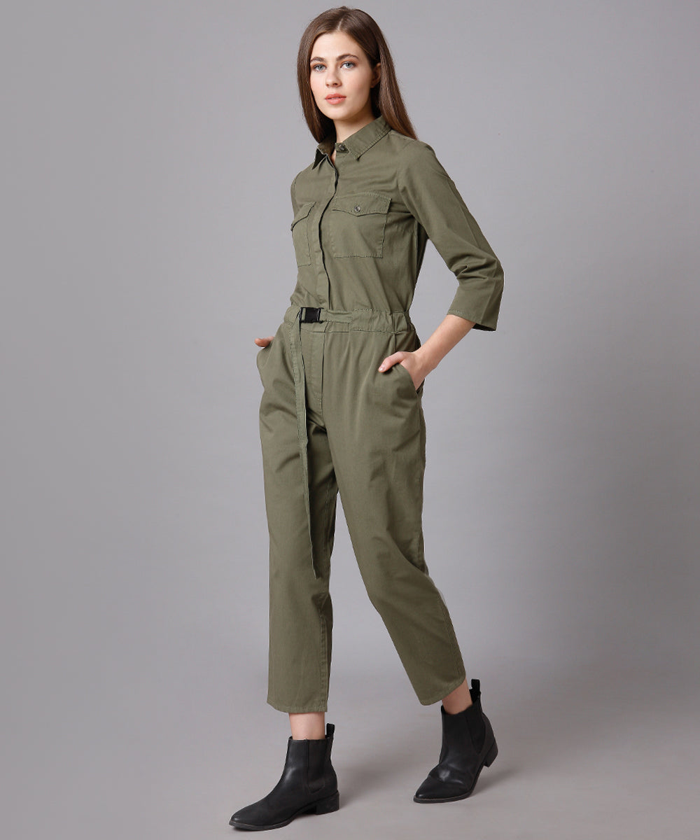 Olive Straight Leg Jumpsuit