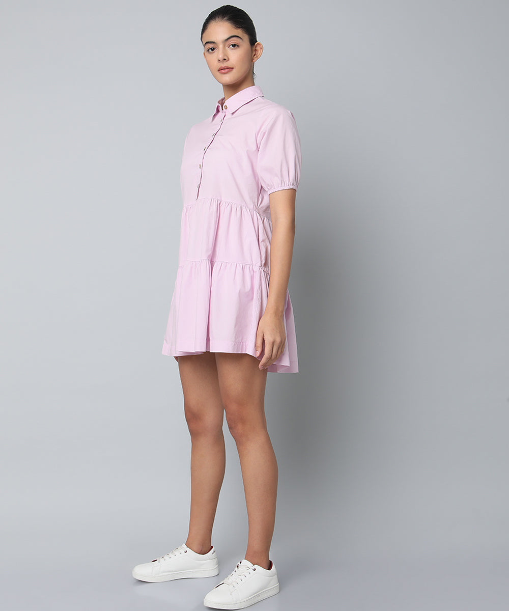 Tiered Cotton Dress- Lilac