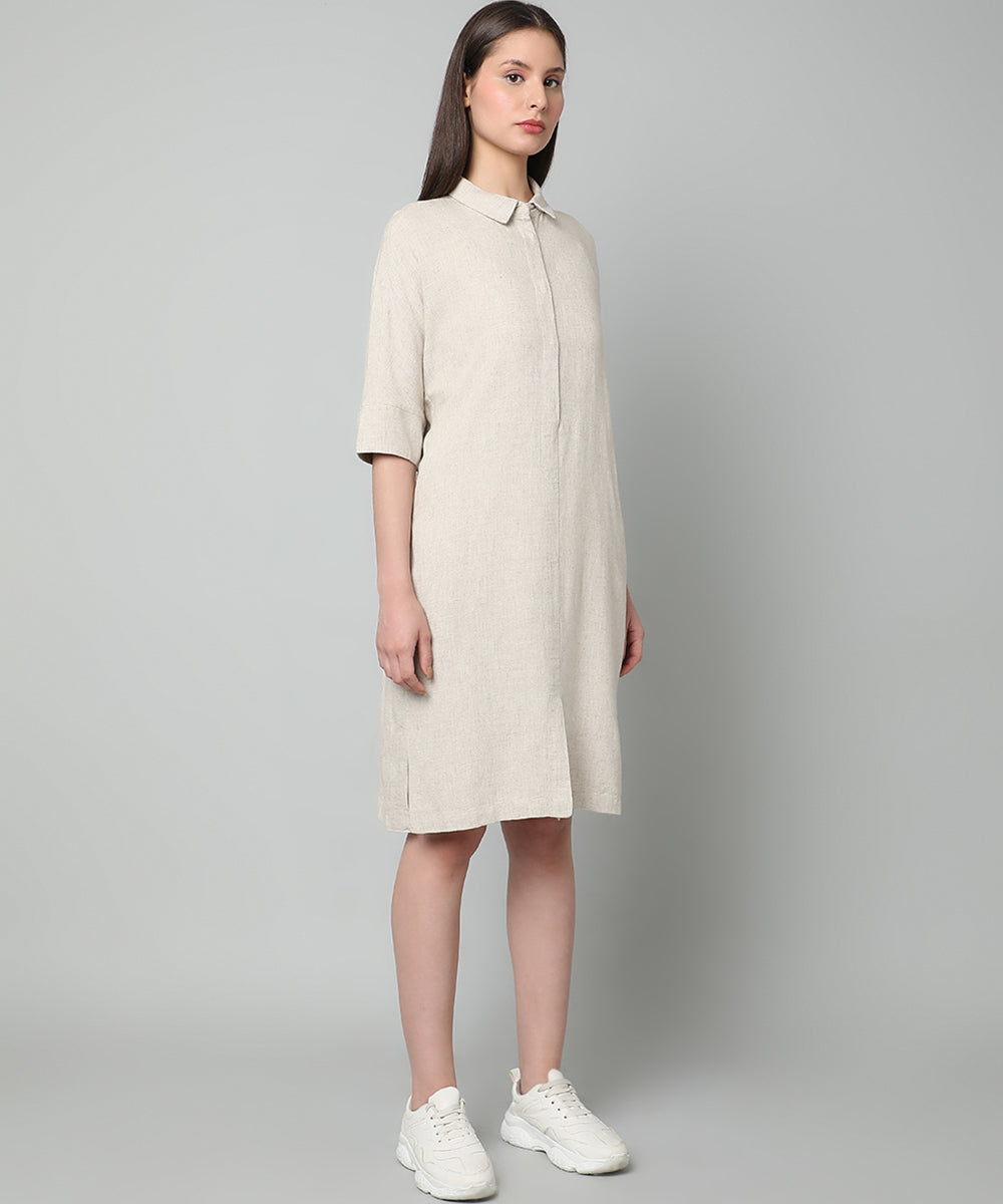 Linen Shirt Dress with Belt