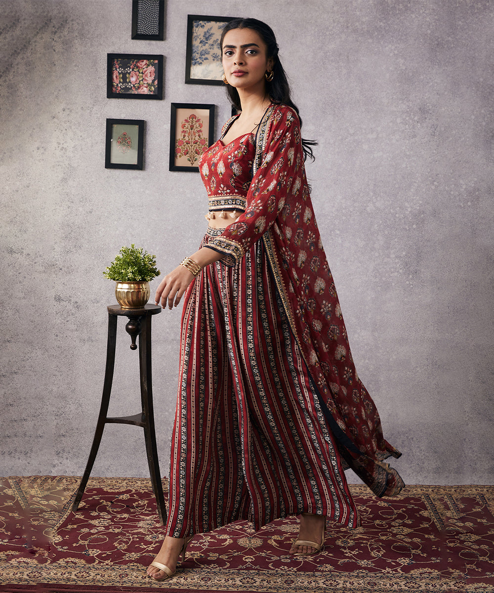 Sarouk embroidered co-ord Set with jacket