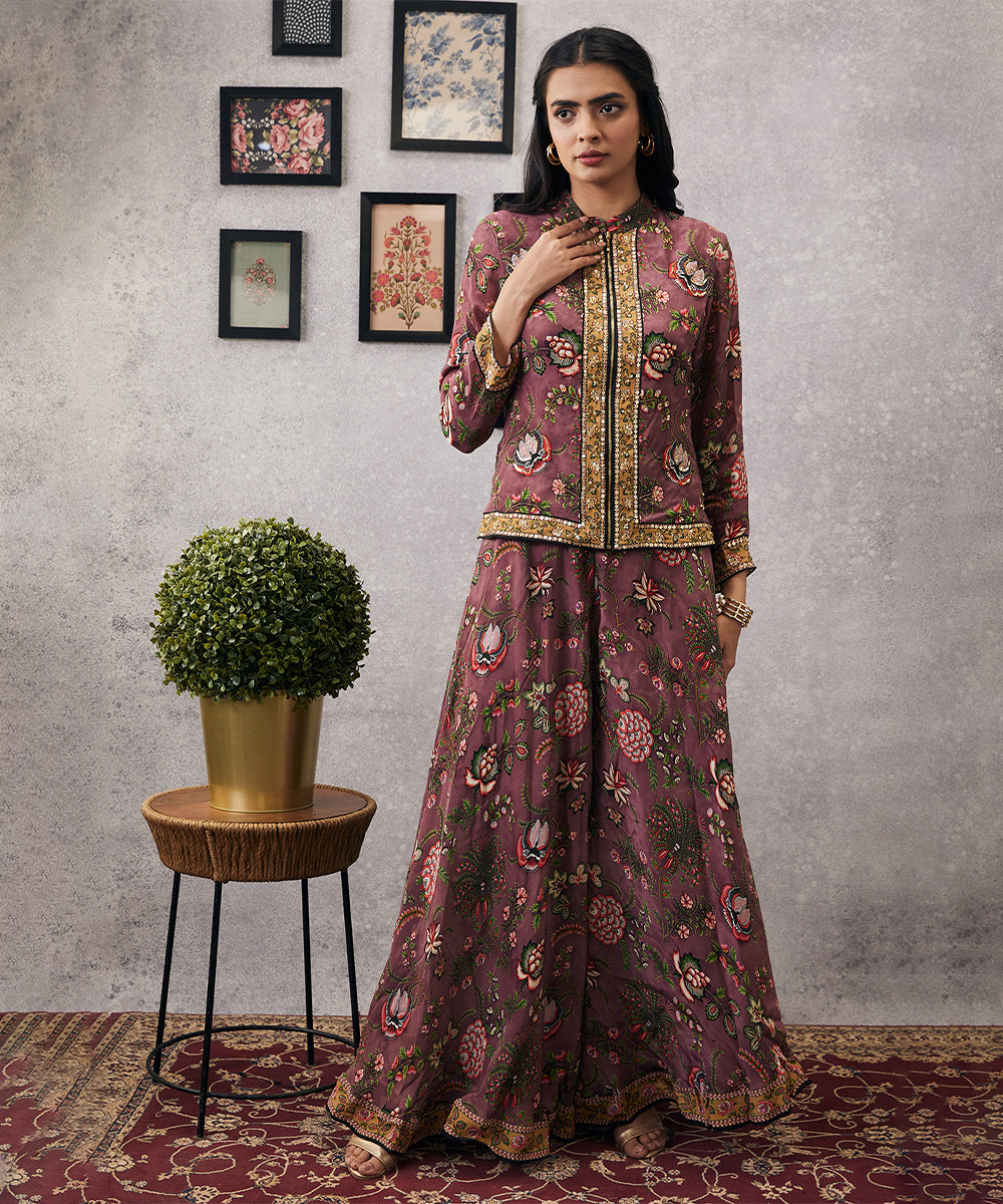 Mehr embroidered jacket with flared pants