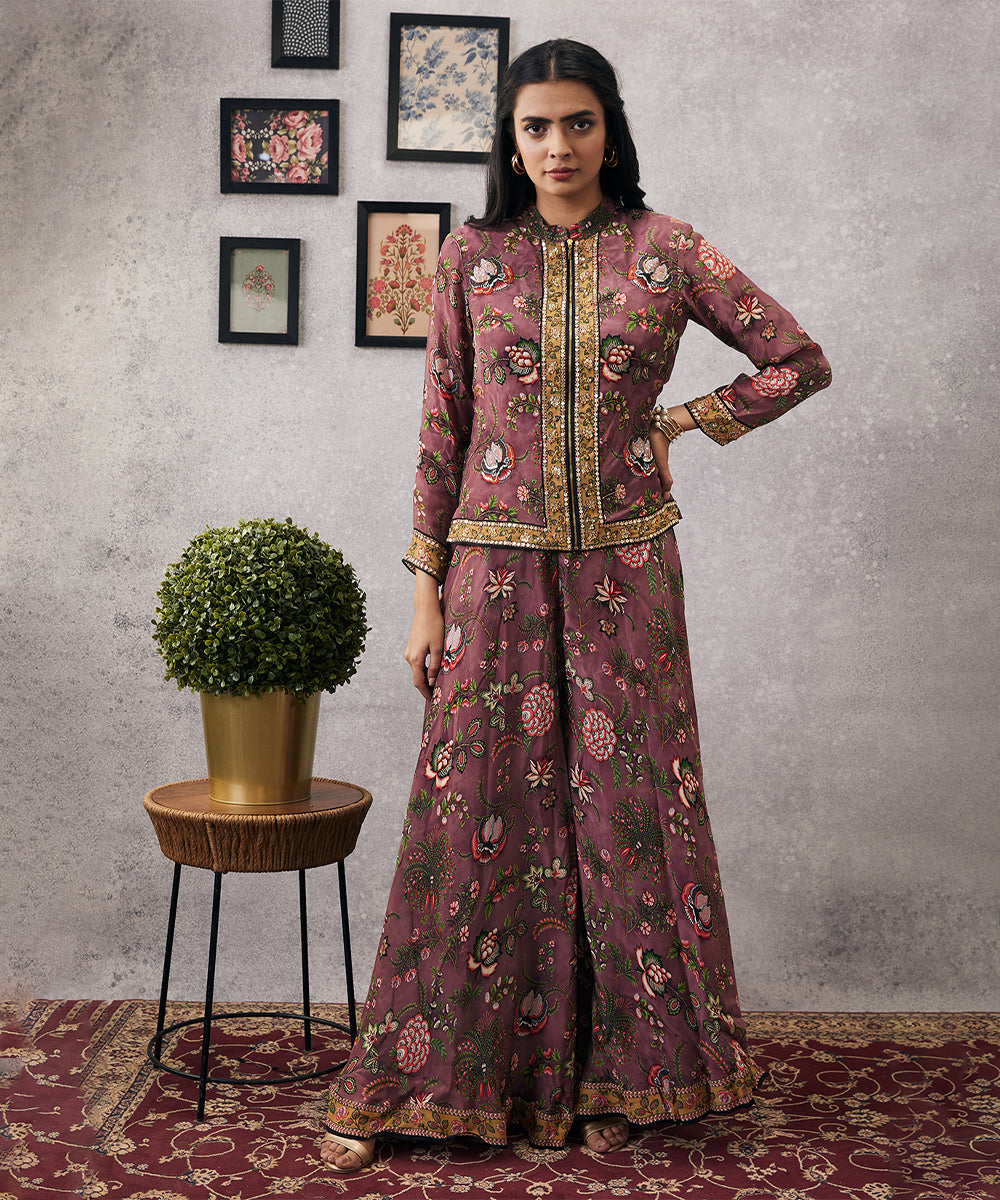 Mehr embroidered jacket with flared pants