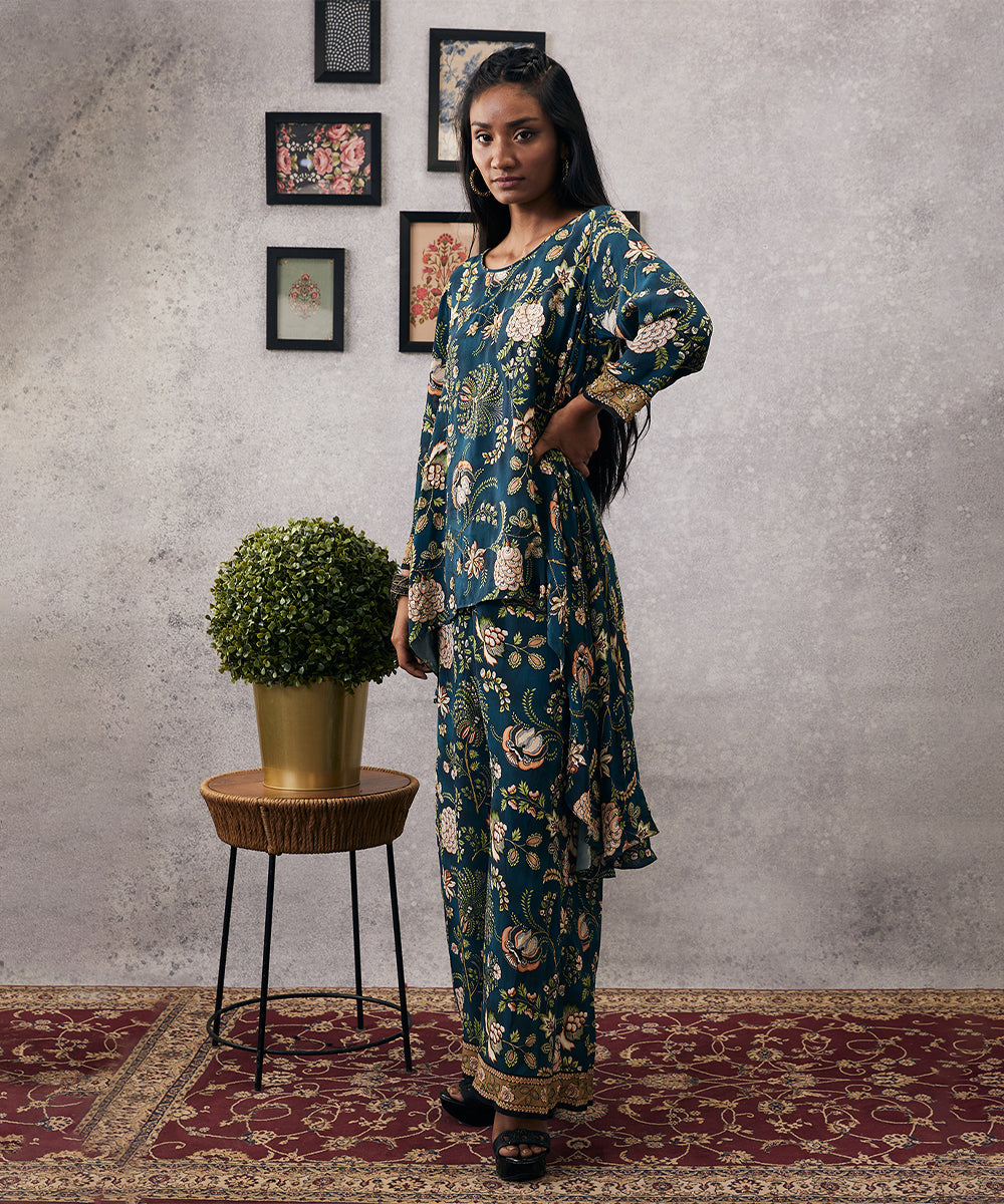 Mehr embroidered asymmetric co-ord set